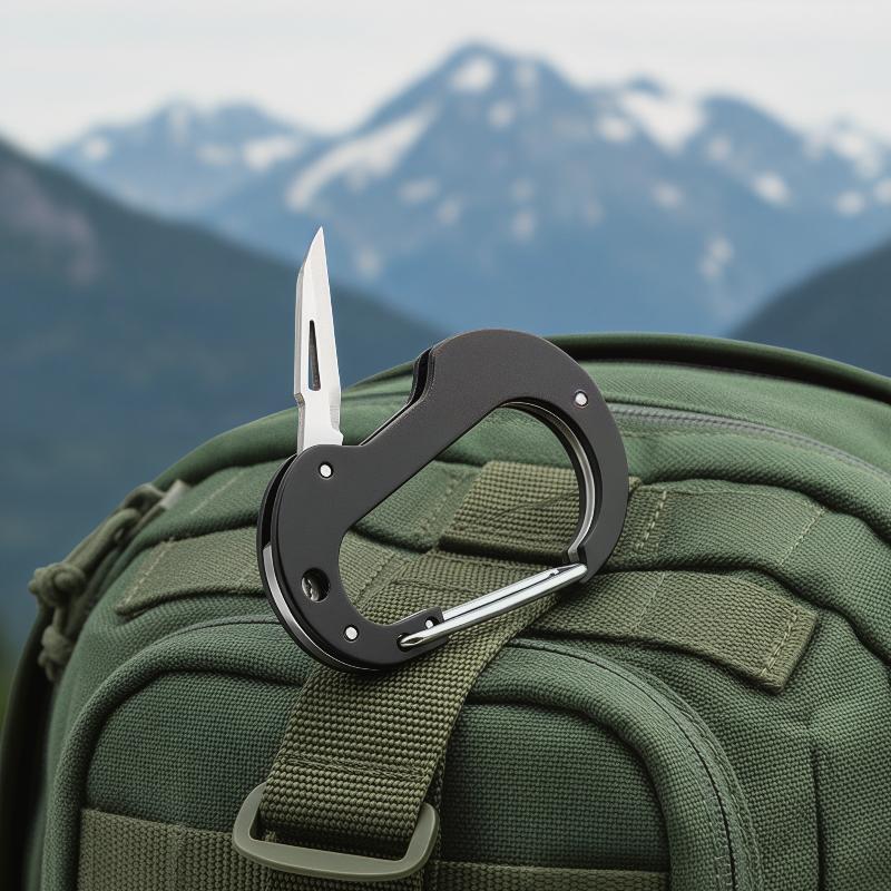 Edc Carry Knife - Multitool Carabiner with Mini Folding Knife