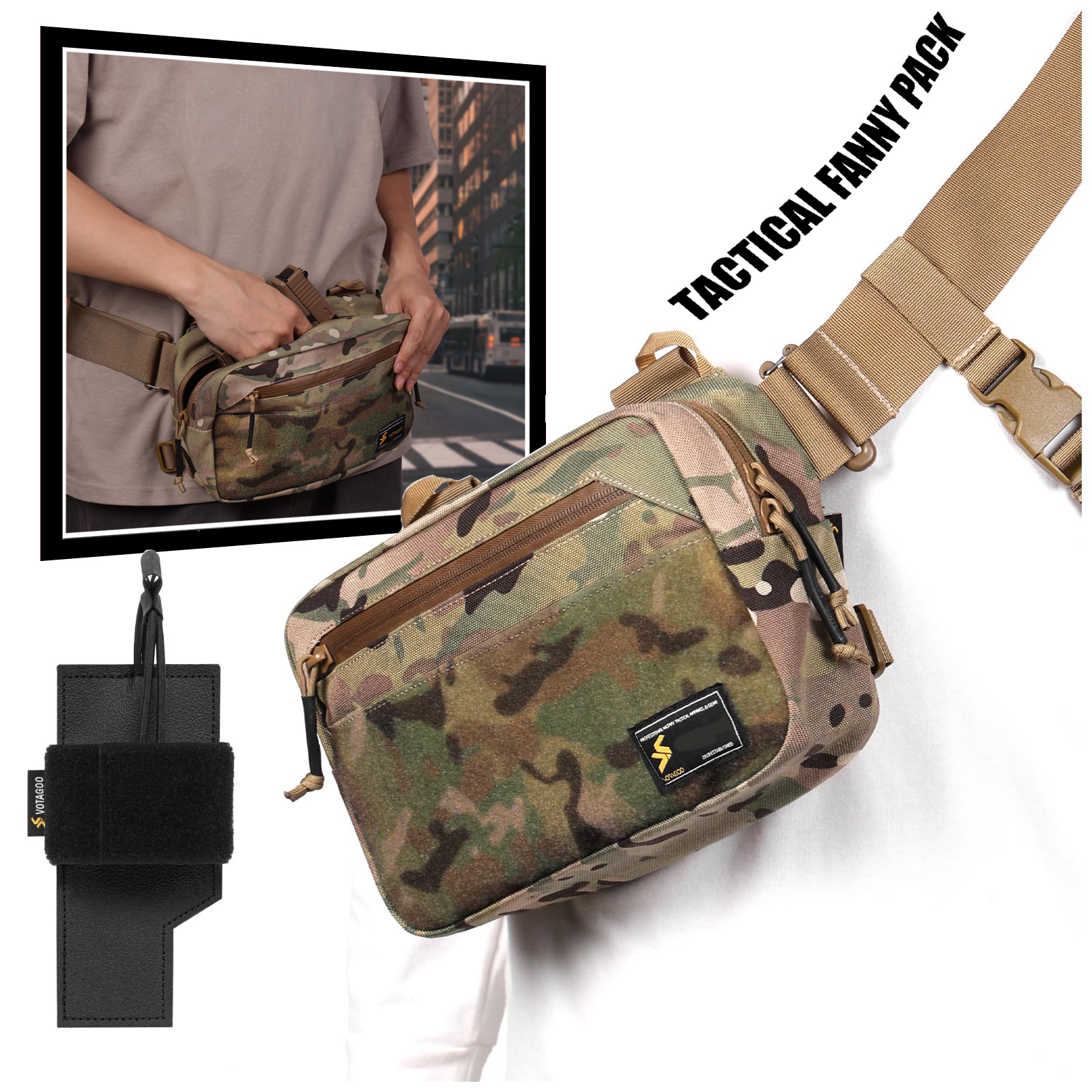 Edc Concealed Carry Sling Bag - Tactical Fanny Pack, Concealed Carry CCW