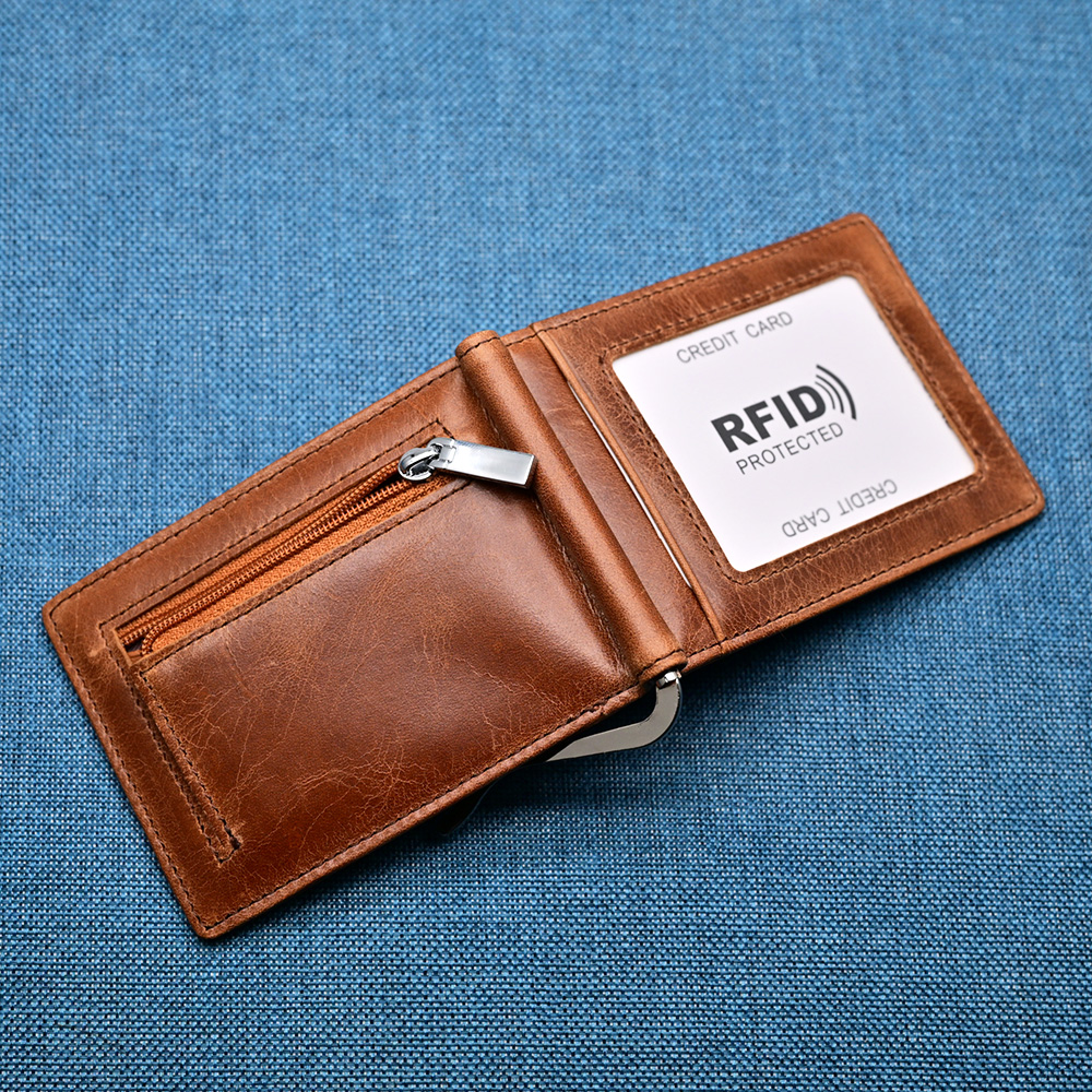 Genuine Leather Mens Wallet Mo - Money Clip Magnetic incelemesi ve fiyatı