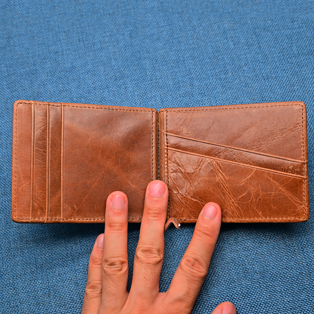 Genuine Leather Mens Wallet Mo - Money Clip Magnetic incelemesi ve fiyatı