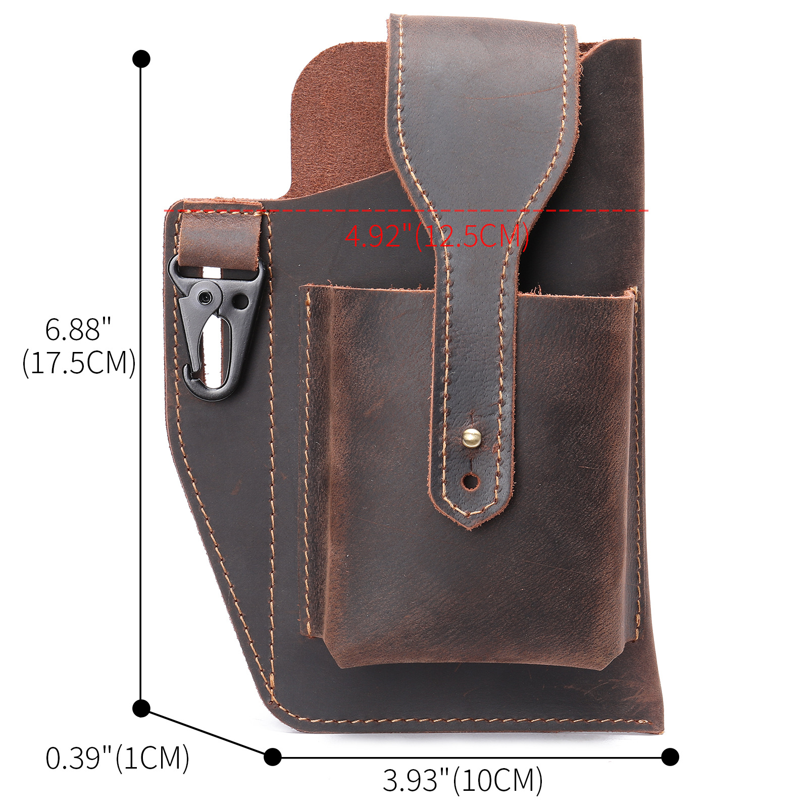 Crazy Horse Leather Phone Hols - Edc Carry Bag For Men incelemesi ve fiyatı