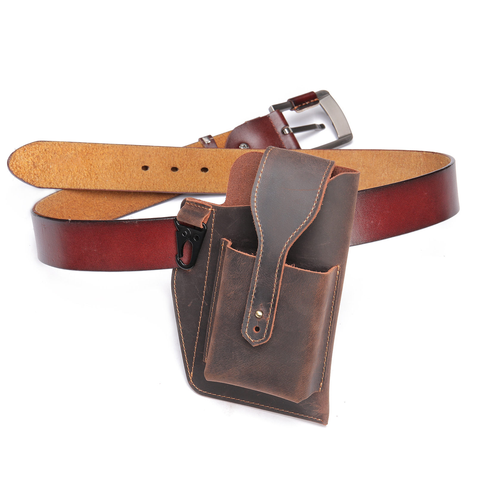Crazy Horse Leather Phone Hols - Edc Carry Bag For Men incelemesi ve fiyatı